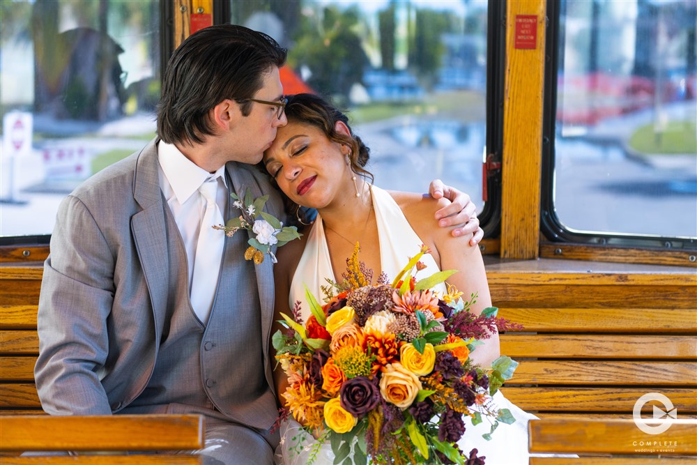 Siesta trolley wedding portraits.
