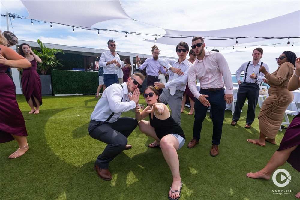 Hotel Zamora sunny wedding reception fun.