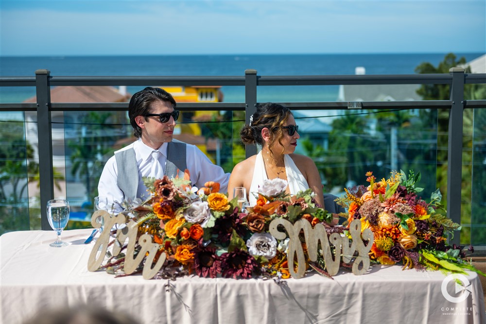 Rooftop St. Pete skyline wedding views.