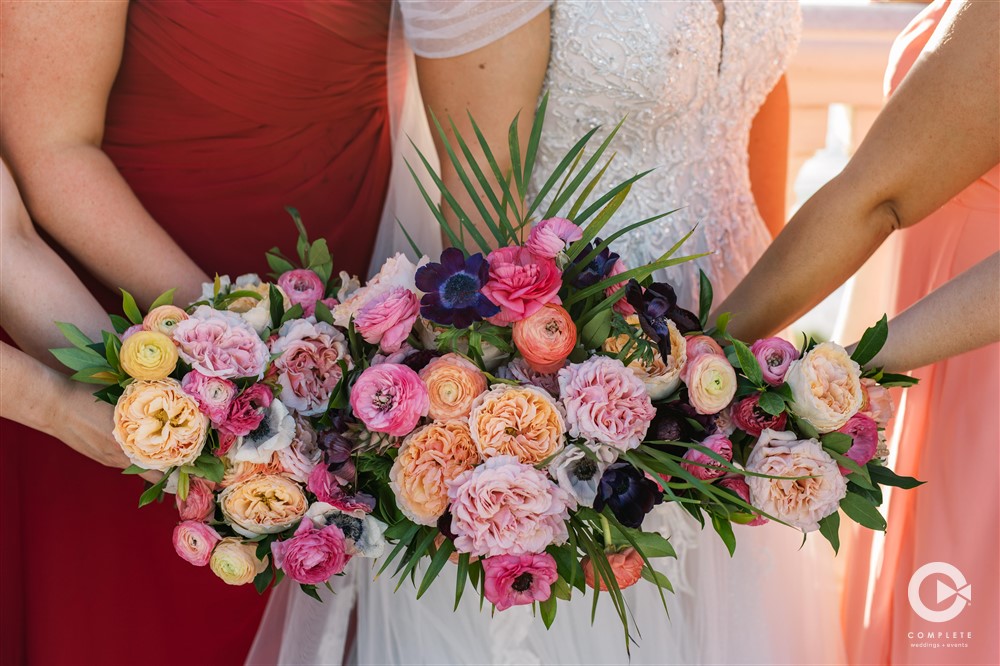 Clearwater, Florida glam aloha wedding florals.