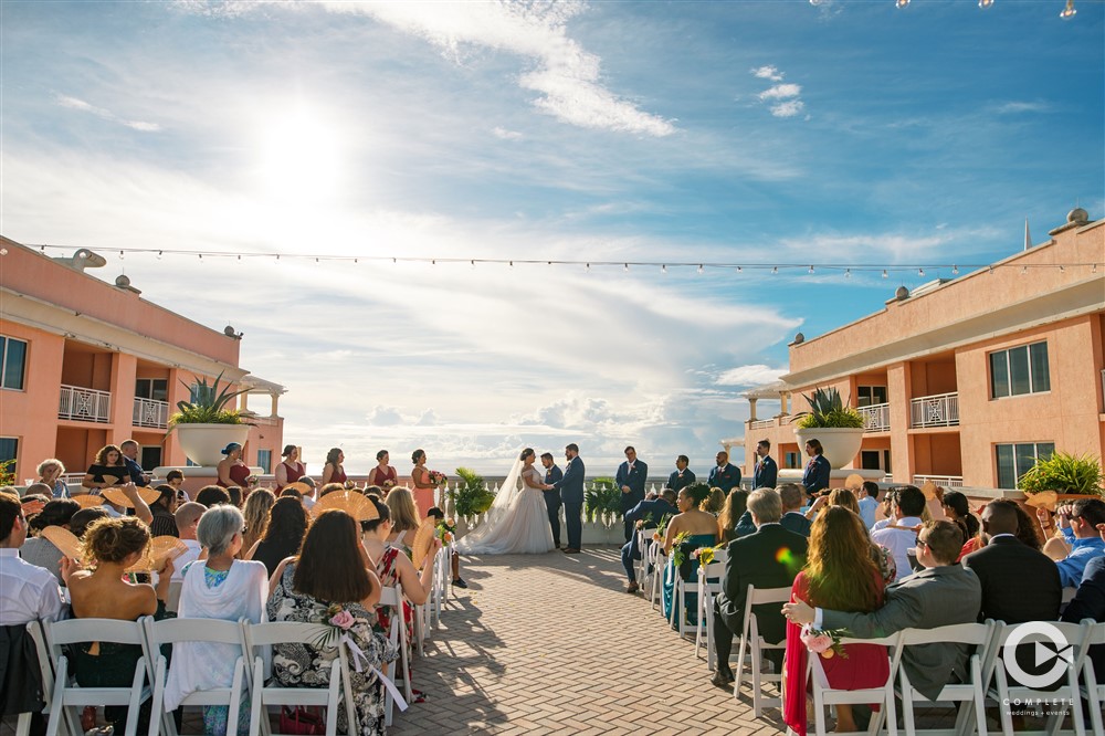 Hyatt Regency Clearwater, Florida sky terrace wedding ceremony.