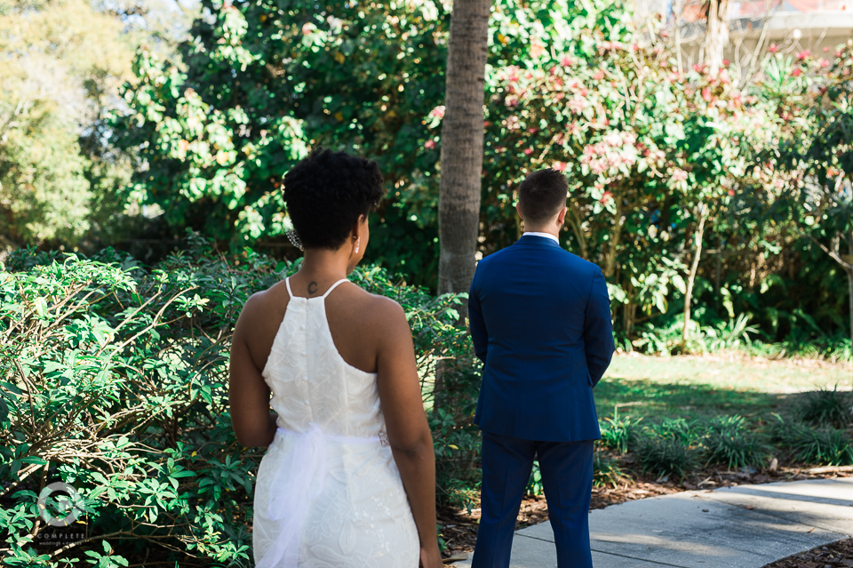 Tampa Garden Club Wedding Bride & Groom